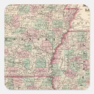 Arkansas, Mississippi, and Louisiana Square Sticker