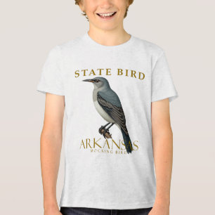 Arkansas Mockingbird Bird Design Tri-Blend Shirt
