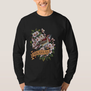Arkansas Northern Mockingbird Bird and Apple Bloss T-Shirt