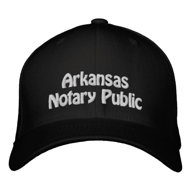 Arkansas Notary Public Embroidered Baseball Cap (Front)