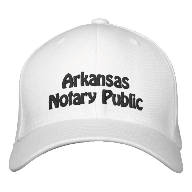 Arkansas Notary Public Embroidered Baseball Cap (Front)