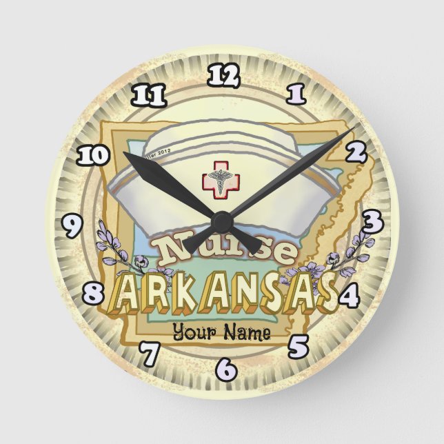 Arkansas Nurse Round Clock (Front)