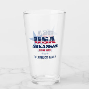 Arkansas Patriotic Pride Personalised Glass