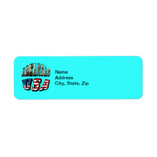 Arkansas Picture and USA Flag Text