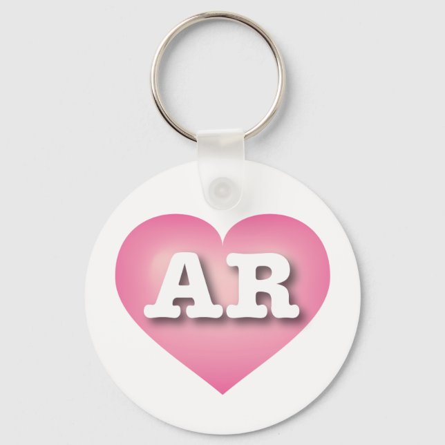 Arkansas Pink Fade Heart - I love AR Key Ring (Front)