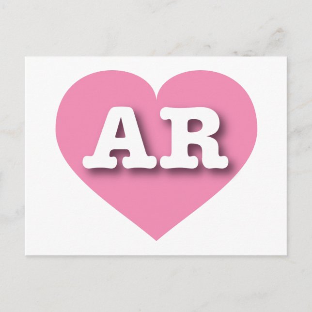 Arkansas Pink Heart - I love AR Postcard (Front)