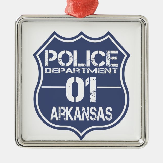 Arkansas Police Department Shield 01 Metal Tree Decoration (Front)