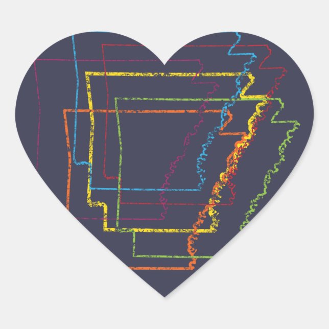 arkansas pride blur heart sticker (Front)
