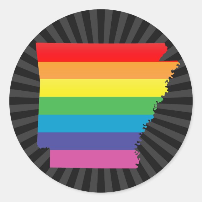 arkansas pride : striped : classic round sticker (Front)