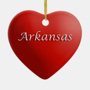 Arkansas Red Heart Keepsake Ornament