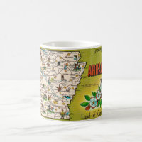 Arkansas Retro Road Map Mug