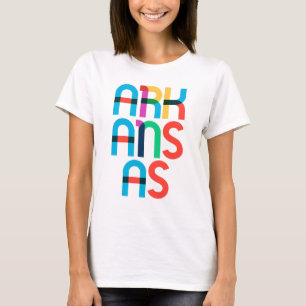 Arkansas Retro Vintage Colourful 80s Pop Art Type T-Shirt