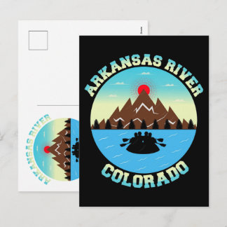 Arkansas River Colorado Adventure Vector T-Shirt Holiday Postcard