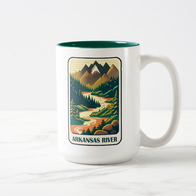 Arkansas River Colorado Colours Two-Tone Coffee Mug (Right)