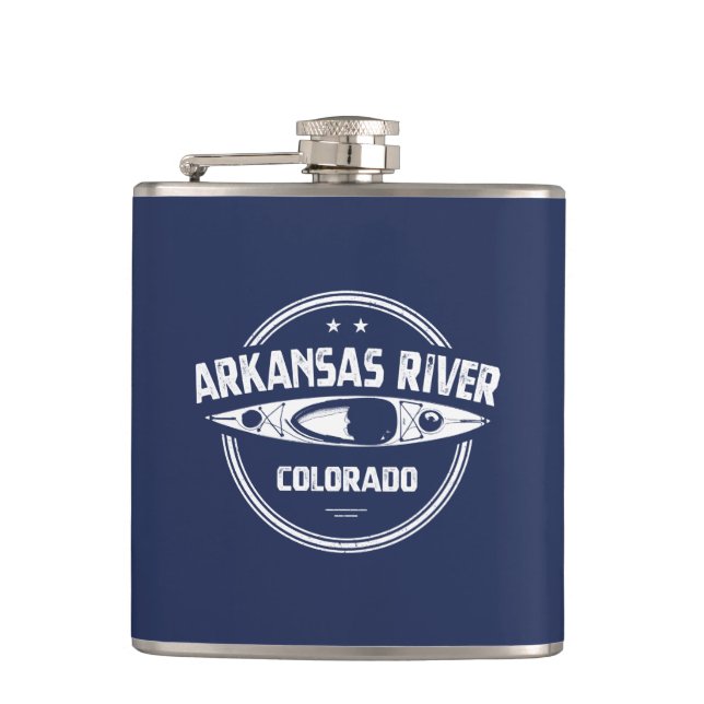 Arkansas River, Colorado Hip Flask (Front)