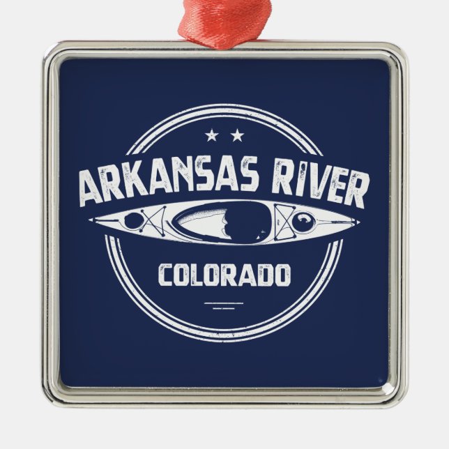 Arkansas River, Colorado Metal Tree Decoration (Front)