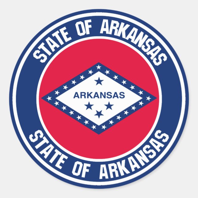 Arkansas Round Emblem Classic Round Sticker (Front)
