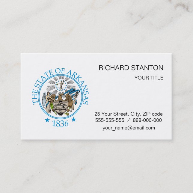 Arkansas sign business card (Front)