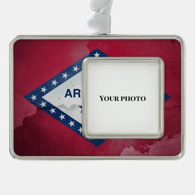 Arkansas Silver Plated Framed Ornament (Front)