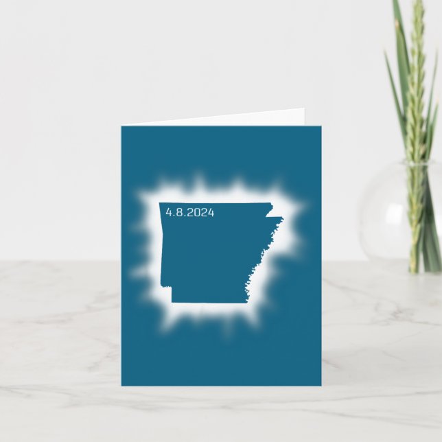 Arkansas Solar Eclipse April 8, 2024 State Outline Card (Front)