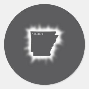 Arkansas Solar Eclipse April 8, 2024 State Outline Classic Round Sticker