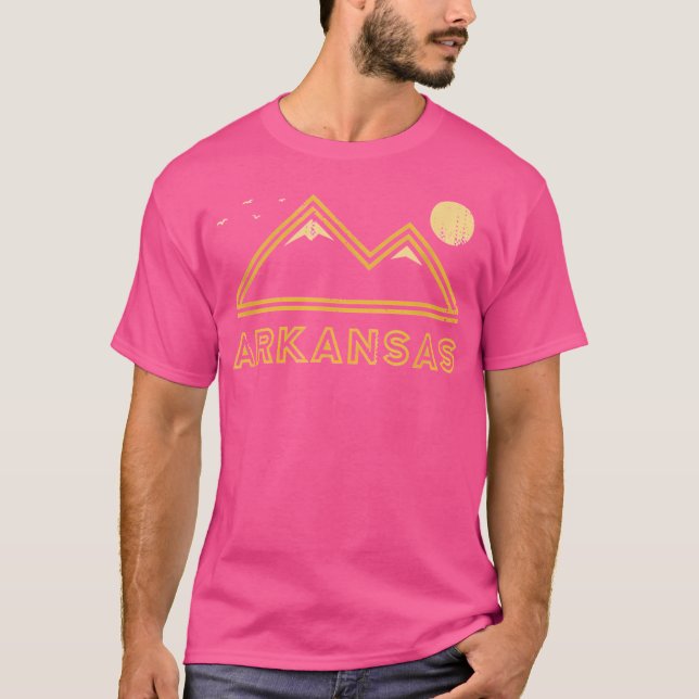 Arkansas Souvenir Hiking Mountains Sunset Vintage  T-Shirt (Front)