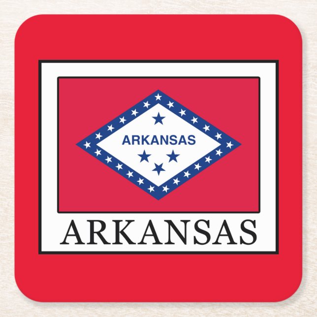 Arkansas Square Paper Coaster (Front)