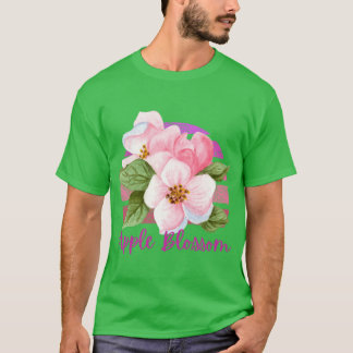 Arkansas State Apple Blossom Flower Watercolor Sti T-Shirt