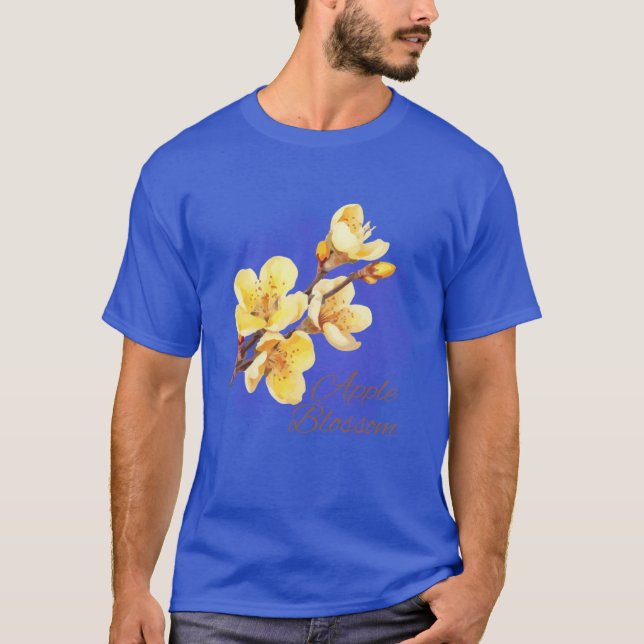 Arkansas State Apple Blossom Flower Watercolor Sti T-Shirt (Front)