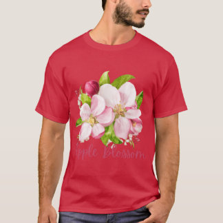 Arkansas State Apple Blossom Flower Watercolor Sti T-Shirt