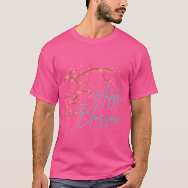 Arkansas State Apple Blossom Flower Watercolor Sti T-Shirt (Front)