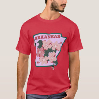 Arkansas State Apple Blossom Flower Watercolor Sti T-Shirt