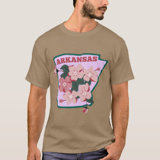 Arkansas State Apple Blossom Flower Watercolor Sti T-Shirt