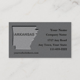 Arkansas State Business card carved stone look