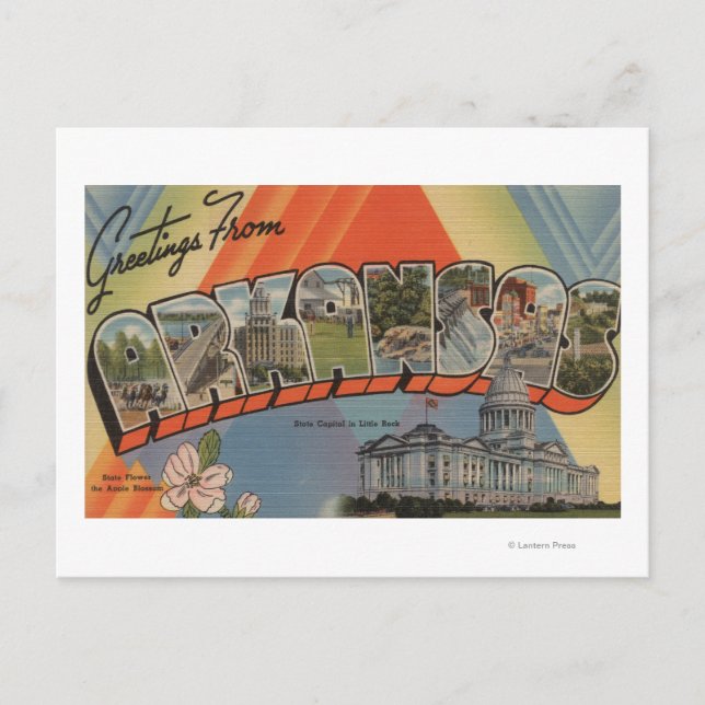 Arkansas (State Capital) - Large Letter Scenes Postcard (Front)