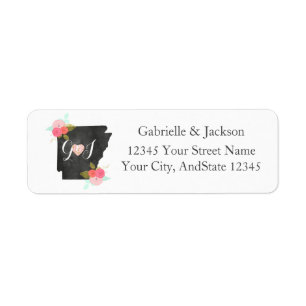Arkansas State Chic Monogram return address label
