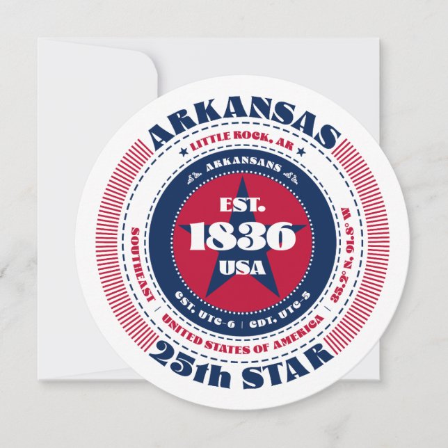 Arkansas State Circular Typography Flat Card (Front)