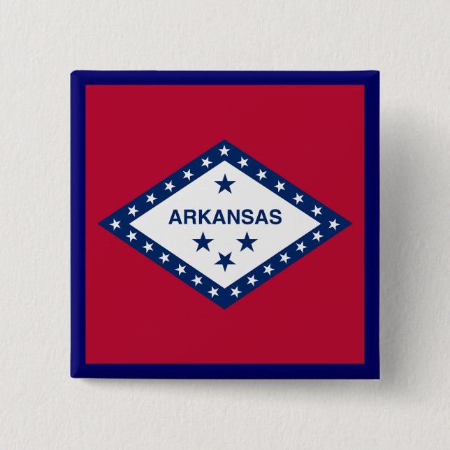 Arkansas State Flag 15 Cm Square Badge (Front)