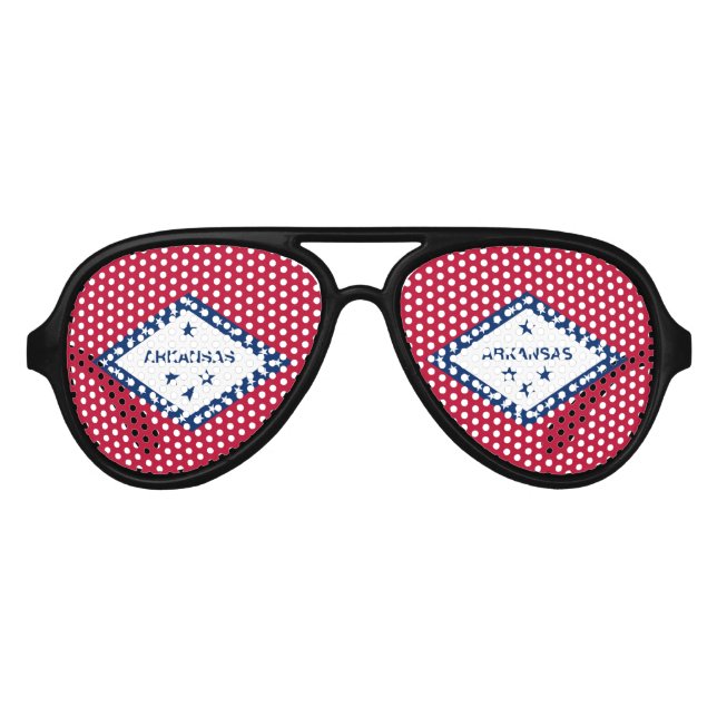 Arkansas State Flag Aviator Sunglasses (Front)
