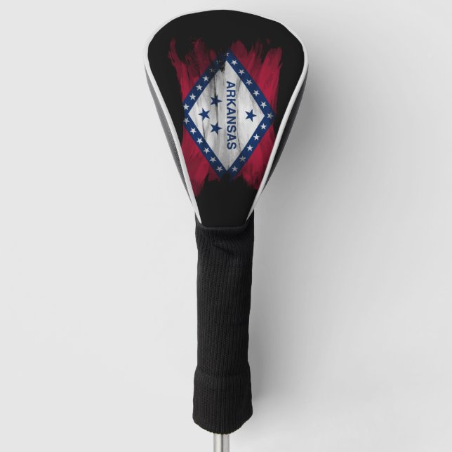 Arkansas state flag brush stroke, Arkansas flag Golf Head Cover (Front)