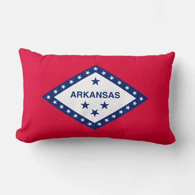 Arkansas State Flag Design Lumbar Cushion (Front)
