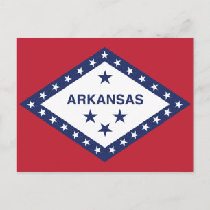 Arkansas State Flag Diamond & Stars Postcard