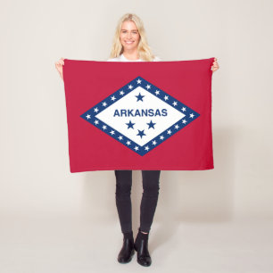 Arkansas State Flag Fleece Blanket