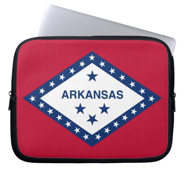 Arkansas State Flag Laptop Sleeve (Front)