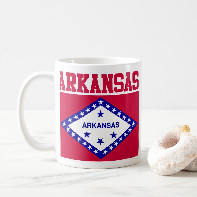 Arkansas State Flag Mug (With Donut)