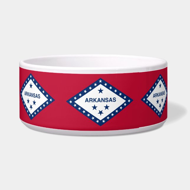 Arkansas State Flag Pet Bowl (Right)