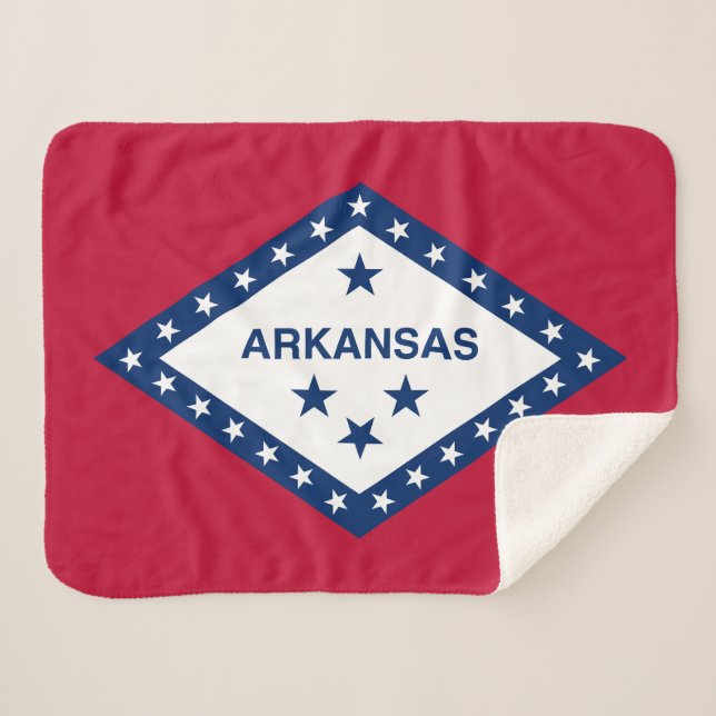 Arkansas State Flag Sherpa Blanket (Front (Horizontal))