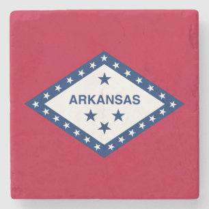 Arkansas State Flag Stone Coaster