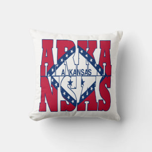 Arkansas state flag text cushion