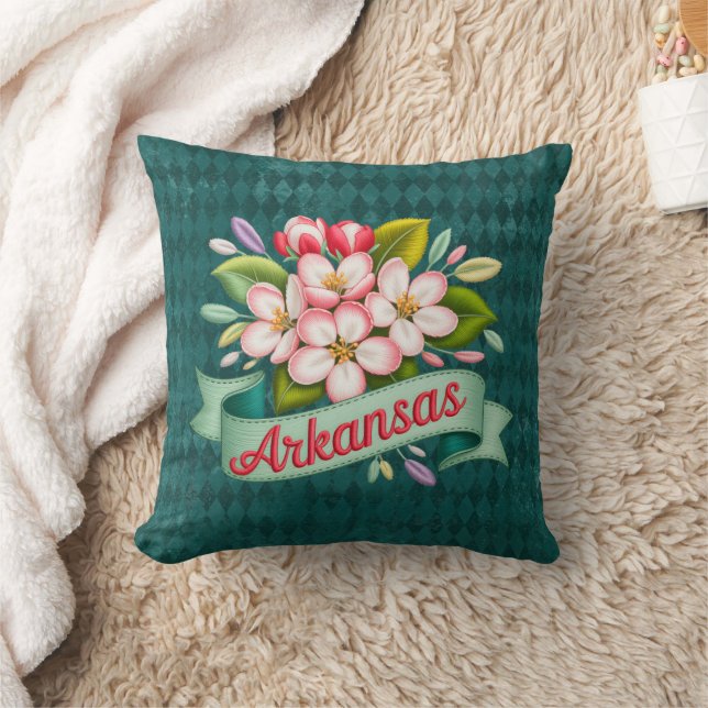 Arkansas State Flowers Emblem Cushion (Blanket)